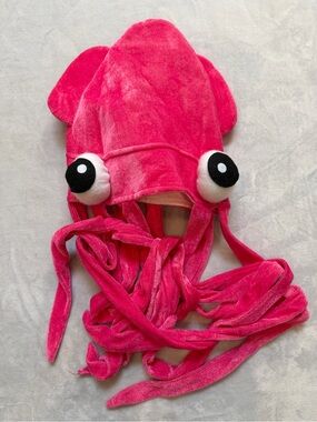 Pink Plush Squid Adult One Size Costume Hat Halloween